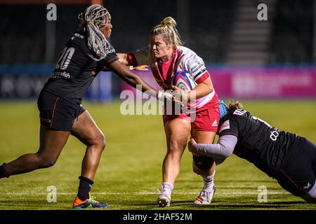 LONDON, GROSSBRITANNIEN. 12th, 2021. Dezember während des Allianz Premier 15s Rugby-Spiels zwischen Saracens Women gegen Harlequins Ladies im StoneX Stadium am Sonntag, 12. Dezember 2021. LONDON, ENGLAND. Kredit: Taka G Wu/Alamy Live Nachrichten Stockfoto