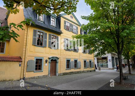 Das Schiller-Museum in der ehemaligen Residenz des Dichters in Weimar, Thüringen, Deutschland. Stockfoto