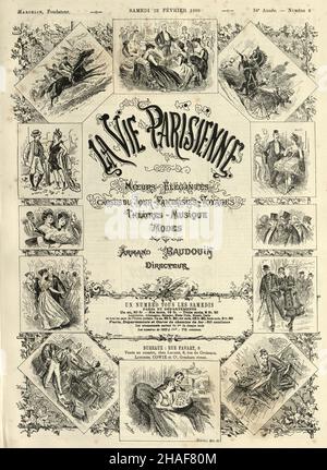 Titelseite von La Vie Parisienne, 1896, viktorianische Comiczeitung, französisch, 19th. Jahrhundert Stockfoto