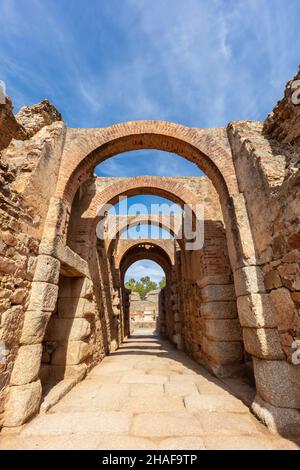 Römische Ruinen Theater von Merida, Badajoz, Spanien. Stockfoto