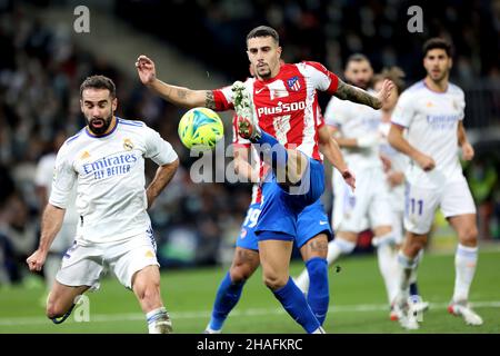 Madrid, Spanien. 12th Dez 2021. Madrid, Spanien; 12.12.2021.- Real Madrid gegen Atletico de Madrid Football Soccer to La Liga Spain Match 17 2021-2022 in Santiago Bernabeu, Madrid. Quelle: Juan Carlos Rojas/dpa/Alamy Live News Stockfoto