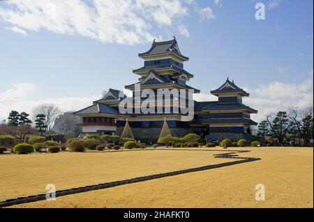 Mensumoto Castle in Mensumoto, Präfektur Nagano, Japan. Stockfoto