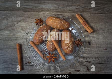 Traditionelles griechisches Weihnachtsdessert Melomakarona Stockfoto