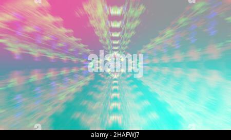 Eine abstrakte Neonbewegung verwischt das Hintergrundbild. Stockfoto
