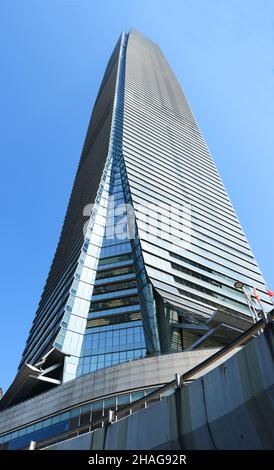 Der ikonische ICC-Turm in West Kowloon, Hongkong. Stockfoto