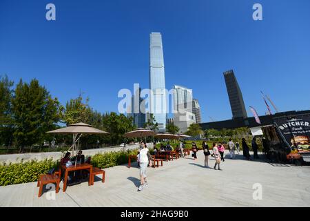 M+ Museum im West Kowloon Cultural District, Hongkong. Das Museum spezialisiert sich auf Hongkong, chinesische und asiatische zeitgenössische Kunst Stockfoto