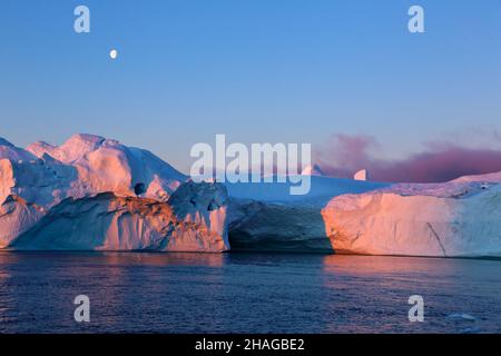 Eisberge von den Eisfjord Ilulissat, Grönland, Diskobucht, Polarregionen Stockfoto