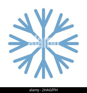 Snowflake blau Symbol einfache flache Illustration Silhouette von Schneeflocke Stock Vektor