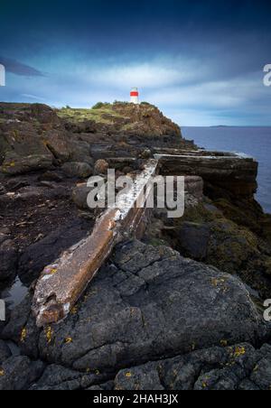 Aberdour Lighthouse, Aberdour, Fife, Schottland. Stockfoto