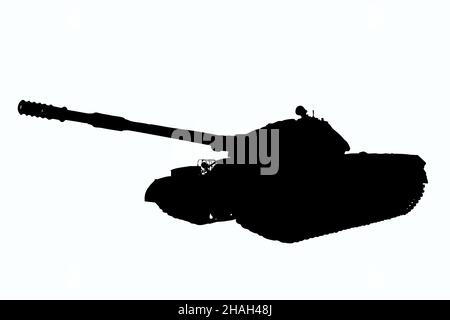 Sowjetische schwere Panzer Illustration im Detail auf weißem Clipping Hintergrund. Seitenansicht Stockfoto