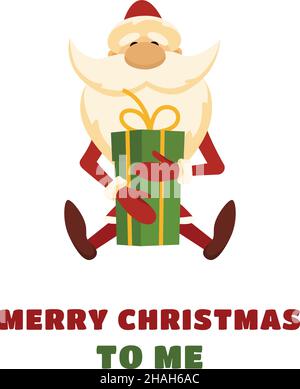 Vektor-Illustration von Cartoon santa claus mit einem Geschenk-Box. Stock Vektor