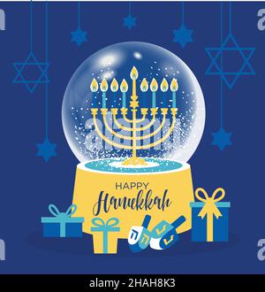chanukka Juish Vektor-Illustration. jüdische Menorah einfache Vektor-Symbol. Stock Vektor