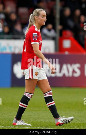 CRAWLEY, Großbritannien, DEZEMBER 12: Millie Turner von Manchester United Women während der Barclays FA Woman Super League zwischen Brighton und Hove Albion Stockfoto