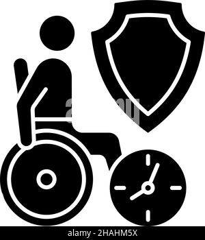 Langzeitpflegeversicherung schwarzes Glyphen-Symbol Stock Vektor