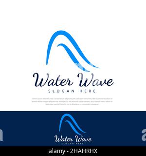 Hohe Wasserwelle Design Logo.Templates, Symbole, Welle Symbole. Wasser Illustration Stock Vektor