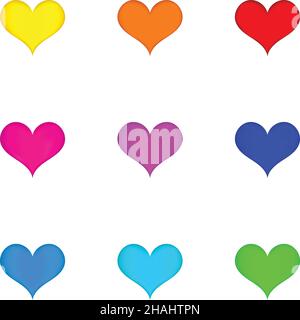 Farbenfrohes Herzset. Stock Vektor