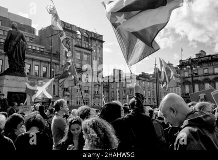 Pro-Scottish Independence Rally in George Square, Glasgow. 2. November 2019. Stockfoto