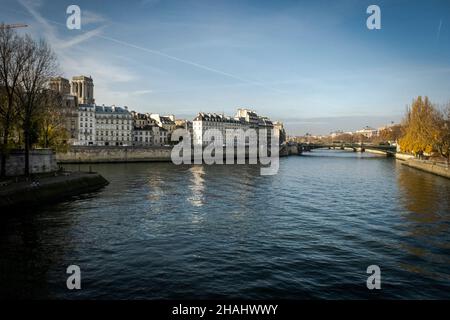 Blick von Pont Louis-Philippe auf Île de la Cite, Paris, Frankreich Stockfoto