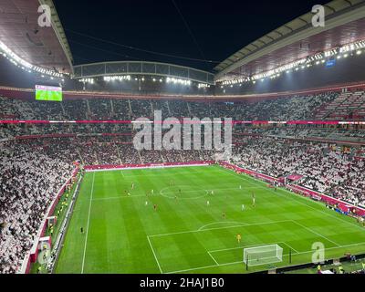 Ein Blick auf das Al Bayt Stadion, auch bekannt als Al Khor Stadion in Katar Stockfoto