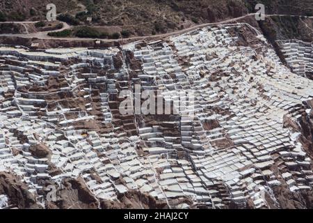 Salzpfannen in Salinas Stockfoto