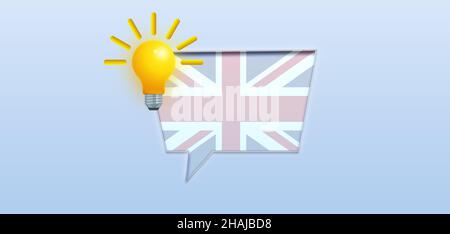 Britische Flagge und Idee Konzept Stockfoto