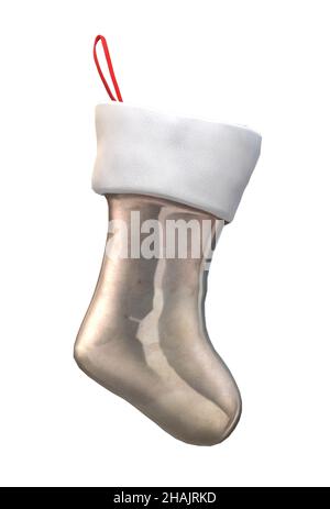 Silberner Weihnachtsstrumpf Stock Vektor