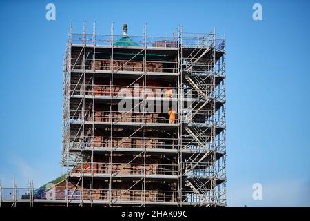 Liverpool, Merseyside, Großbritannien - Dez, 02 2021. Ein allgemeiner Blick auf Bramley-Moore Dock während des Baus eines neuen Fußballstadions für Everton Football cl Stockfoto