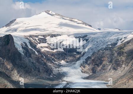 Blick auf den Johannisberg mit dem Pasterze-Gletscher im Nationalpark hohe Tauern, Großglockner-Massiv Stockfoto