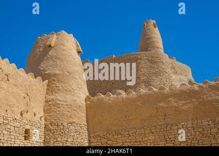 Marid Castle (c 1st Jahrhundert n. Chr.) in Dumat Al-Jandal, in der Nähe von Sakaka, Provinz Al Jawf, Saudi-Arabien. Stockfoto