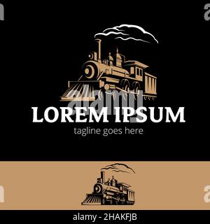 Steam Locomotive Vintage Stil Symbol Vektor Illustration Stock Vektor