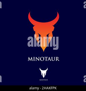 M Buchstaben-Logo Minotaur, Vektor-Illustration kann für die Markenidentität, T-Shirt-Druck, Logo oder anderen Zweck verwendet werden. Stock Vektor