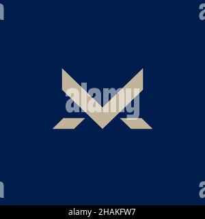 MV Monogram Logo. Dies ist ein einfaches elegantes und modernes Logo. Kann für Unternehmen, Marken, Unterhaltung und Medien oder andere Zwecke verwendet werden. Stock Vektor