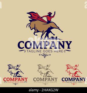 Matador, der den Stier trickst, kann als T-Shirt-Druck, Logo, Produkt nrand oder jedem anderen Zweck verwendet werden Stock Vektor