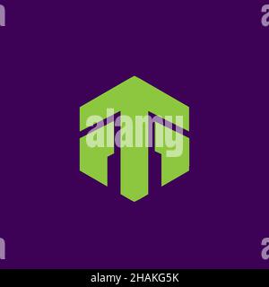 LOGO-Design AUF DER BASIS VON MT-Monogramm-Buchstaben Stock Vektor