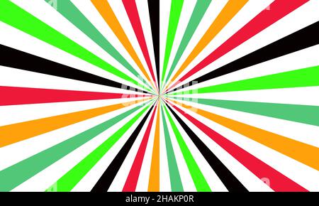 Farbenfrohe Hintergrundkulisse. Strahlen Hintergrund im Retro-Stil. Vektor. Stock Vektor