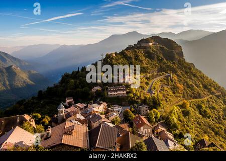 ALPES MARINTIMES (06), NATIONALPARK MERCANTOUR, TINEE-TAL, RIMPLAS Stockfoto