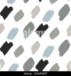 Einfache, kräftige Pinselstriche, nahtlose Mustertextur. Stock Vektor