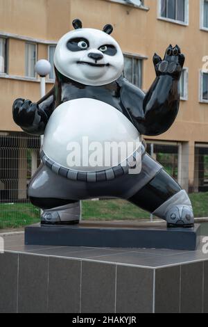 Port Dickson, Malaysia - 19. Nov 2021: Statue des Kung Fu Panda im Wasserpark Ehsan. Stockfoto