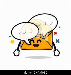 Mail communicationconcept. Isoliert niedlichen Mail Cartoon Gesicht mit Blase Rede Konversation Vektor Illustration Stock Vektor