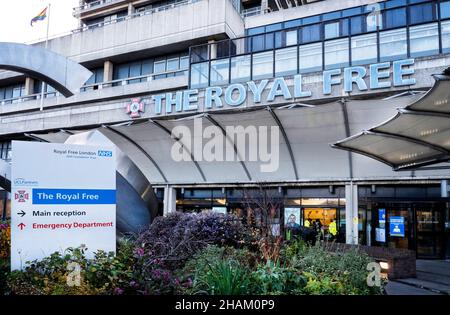 The Royal Free Hospital Eingang Hampstead London Großbritannien Stockfoto