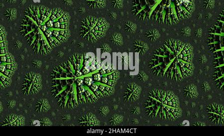 Farbe erstaunlich fraktalen Hintergrund Muster Blume, verschiedene Formen und Farben, grafische Elemente für Design und Dekoration. 3D Rendern Stockfoto