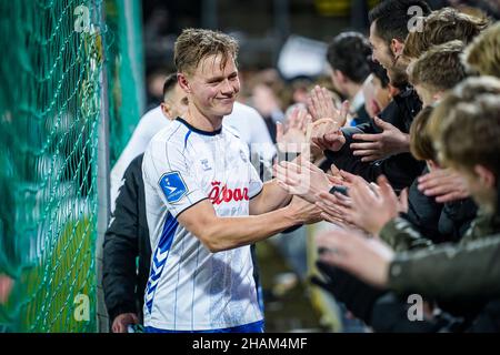 Odense, Dänemark. 12th, Dezember 2021. Jeppe Tverskov (6) von Odense Boldklub, gesehen während des Sydbank Cup-Spiels zwischen Odense Boldklub und dem FC Randers im Nature Energy Park in Odense. (Foto: Gonzales Photo - Kent Rasmussen). Stockfoto