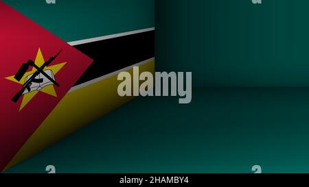 EPS10 Vektor Patriotischer Hintergrund mit Mosambik Flaggen Farben. Ein Element der Wirkung für die Verwendung, die Sie daraus machen möchten. Stock Vektor