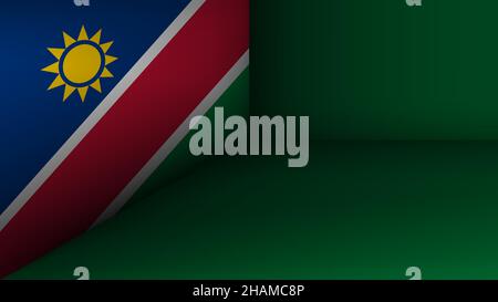 EPS10 Vektor Patriotischer Hintergrund mit Namibia Flaggenfarben. Ein Element der Wirkung für die Verwendung, die Sie daraus machen möchten. Stock Vektor