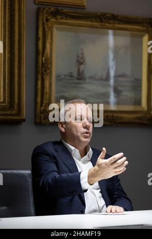 CEO anders Opedal von Norwegens größtem Energieversorger besucht das Gebiet im Hafen von Tyne und wird zum Stützpunkt des weltweit größten Offshore-Windparks, Großbritannien Stockfoto