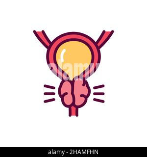 Symbol für die Prostata-Farblinie. Isoliertes Vektorelement. Skizzieren Sie das Piktogramm für Webseite, mobile App, Promo Stock Vektor