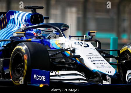 45 SARGEANT Logan (usa), Williams Racing F1 FW43B, Aktion während der 2021 Nachsaison-Tests vom 14. Bis 15. Dezember 2021 auf dem Yas Marina Circuit, auf Yas Island, Abu Dhabi - Foto Antonin Vincent / DPPI Stockfoto