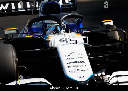 45 SARGEANT Logan (usa), Williams Racing F1 FW43B, Aktion während der 2021 Nachsaison-Tests vom 14. Bis 15. Dezember 2021 auf dem Yas Marina Circuit, auf Yas Island, Abu Dhabi - Foto Antonin Vincent / DPPI Stockfoto
