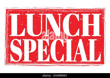 LUNCH-SPECIAL, Worte auf rotem grungy-Stempelschild geschrieben Stockfoto