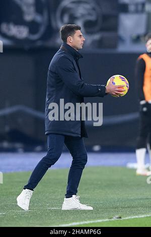 Rom, Italien. 13th Dez 2021. Thiago Motta Manager von Spezia Calcio schaut während der Serie A Spiel zwischen Roma und Spezia Calcio im Stadio Olimpico, Rom, Italien am 13. Dezember 2021. Kredit: Giuseppe Maffia/Alamy Live Nachrichten Stockfoto